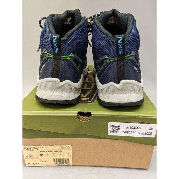 Keen Men's NXIS Evo Mid WP Height Waterproof Hiking Shoe Navy Size 8 - Picture 9 of 12